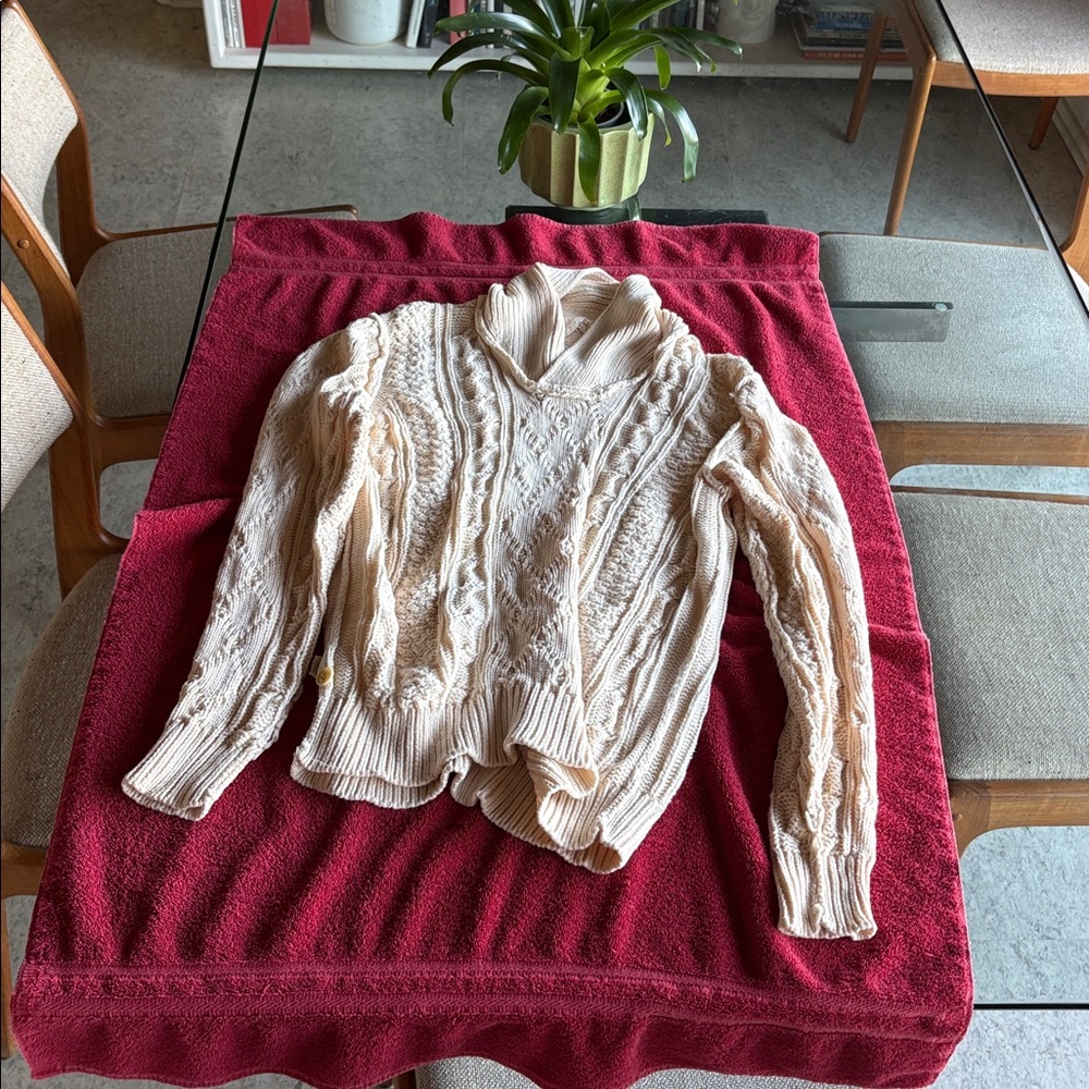 Cable sweater in cream BY J Crew - Picture 3 of 8